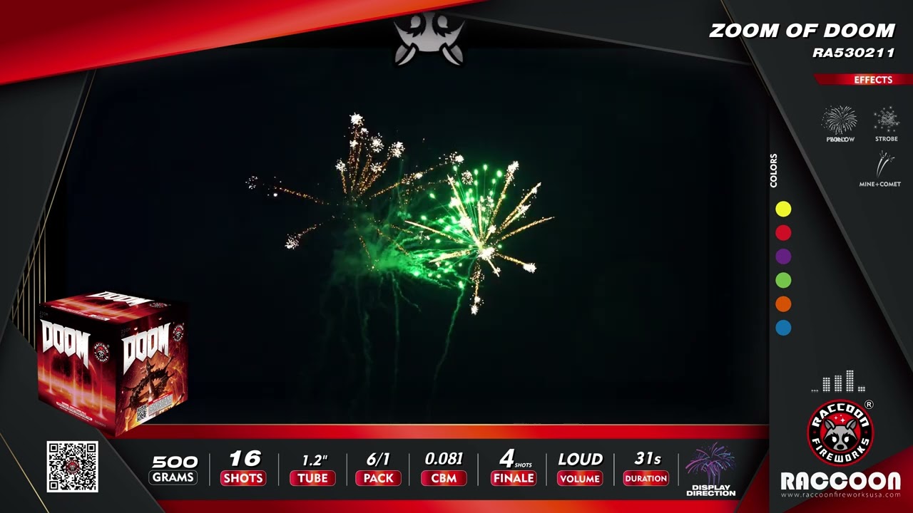Zoom of Doom 500g Cake Fireworks - Rocket Fireworks