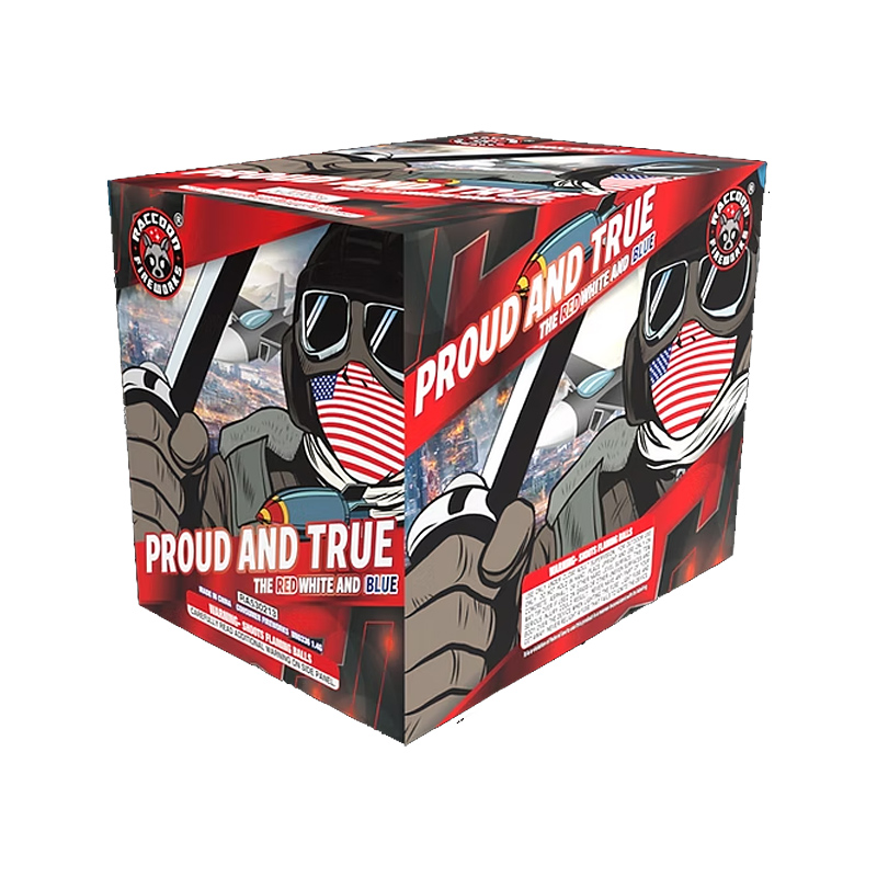 2023 New Item RA530213-Proud and True The Red White and Blue 23 Shots Rocketfireworks