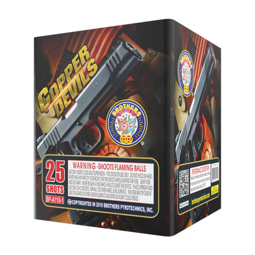 Copper Devils 25 Shots 200g Fireworks - Rocket Fireworks