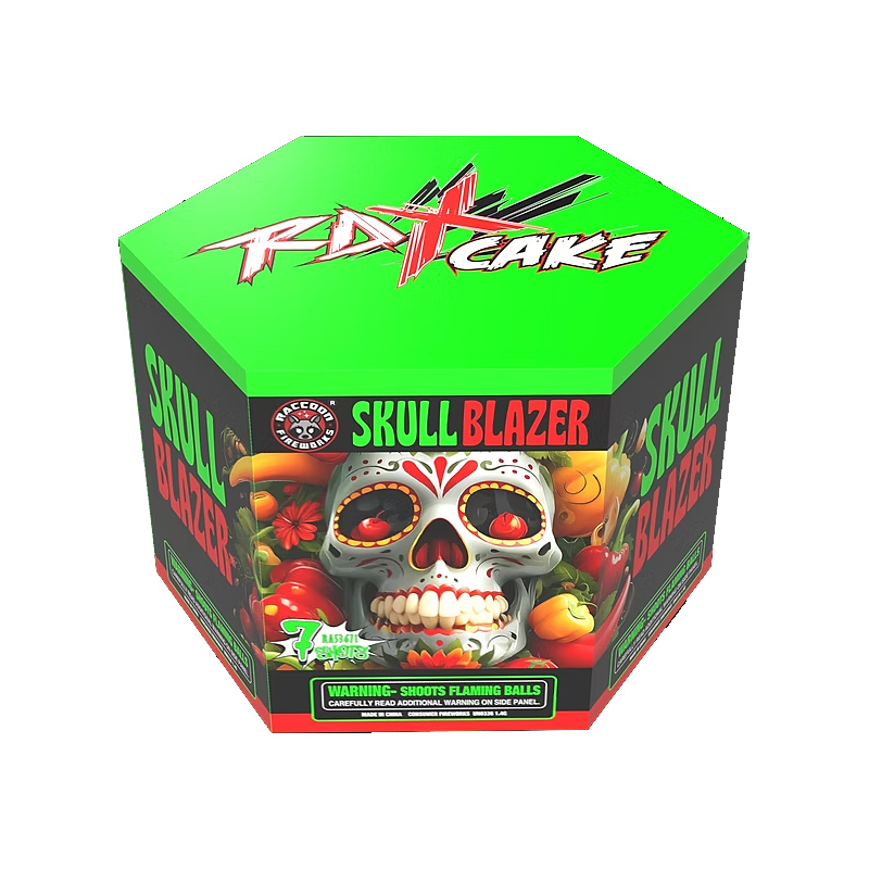 RA53671 Skullblazer RACCOON FIREWORKS 2026 New RDX Cake 7 Shots Rocketfireworks