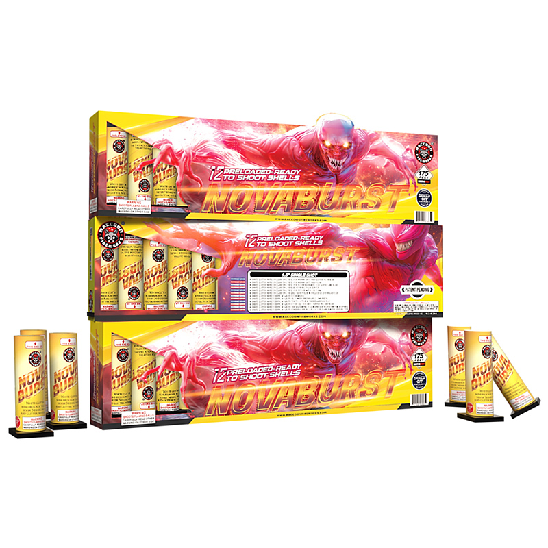 RA63601 NOVABURST Raccoon Firework 1.5 premium preload canister shells Rocketfireworks